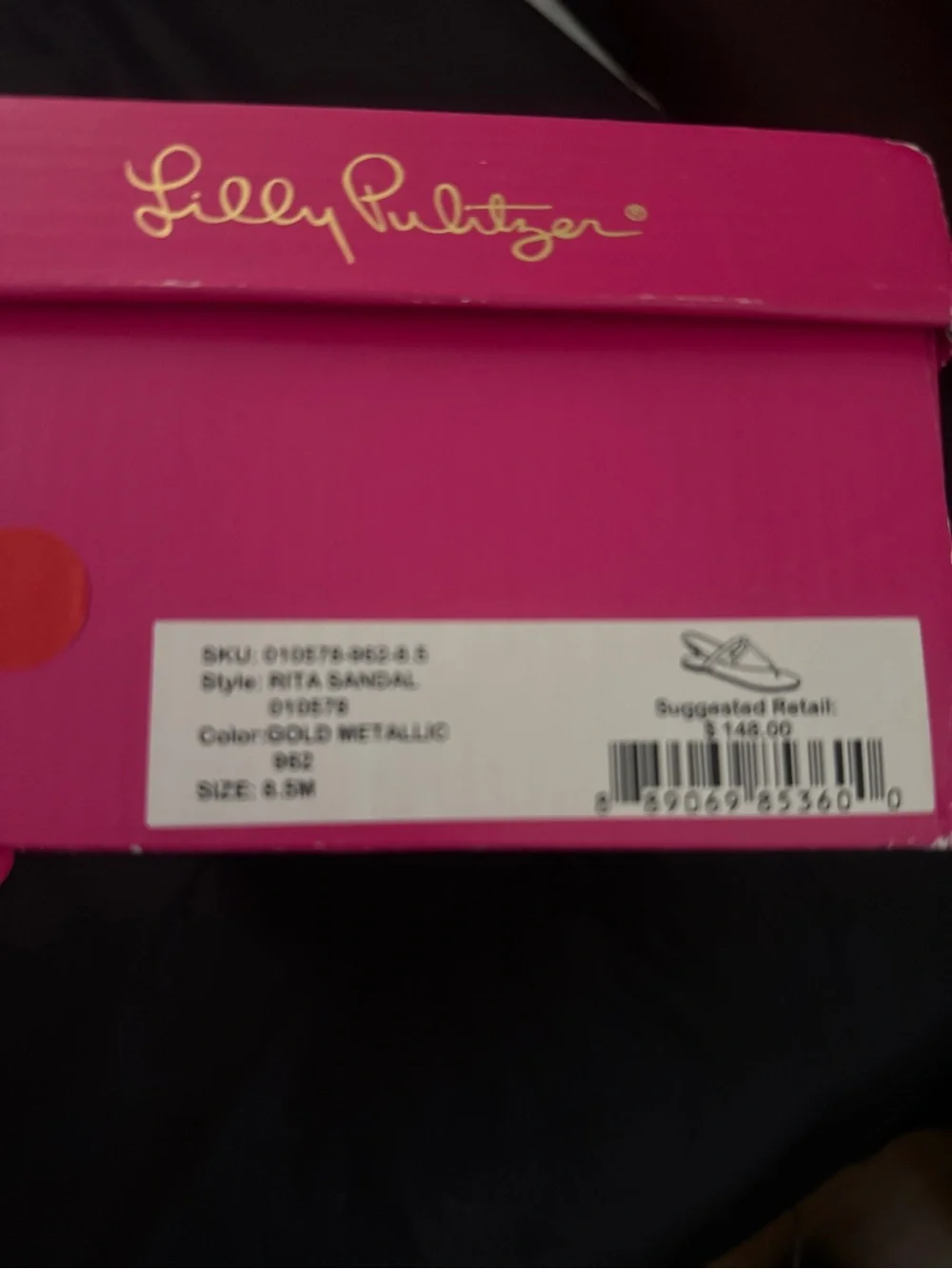 Lilly Pulitzer Rita Metallic Gold T-Strap Sandals